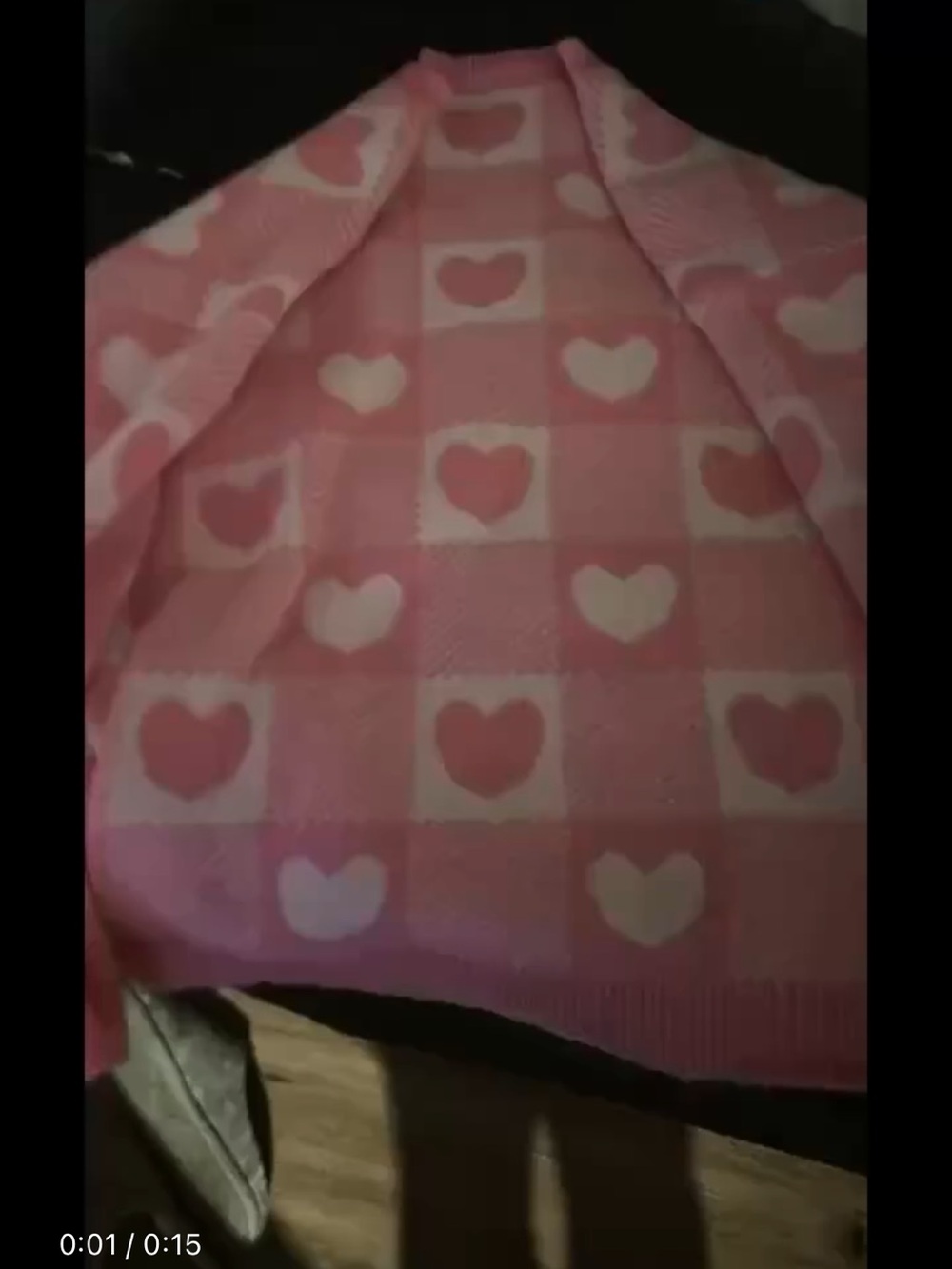 Pink Heart-Print Long Sleeve Sweater Dress